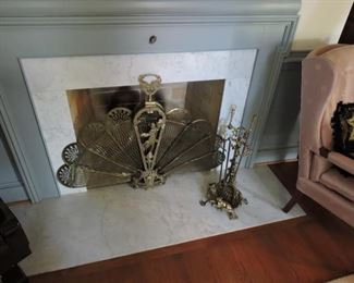 Fire Place Set- fan shape screen and tools