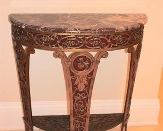 Demi-lune Table with Ormolu and Marble Top