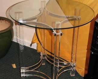 Metal & Glass Round Side Table