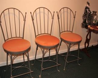 3 Metal Counter Height Stools