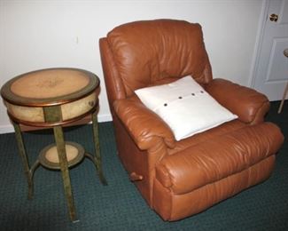 Recliner and Vintage Side Table