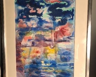 George Cress "Okefenokee Reflections 4" Watercolor. Exhibited at both the Hunter and Columbus Museum