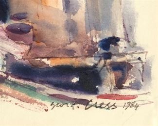 George Cress "Okefenokee Reflections 4" Watercolor. Exhibited at both the Hunter and Columbus Museum