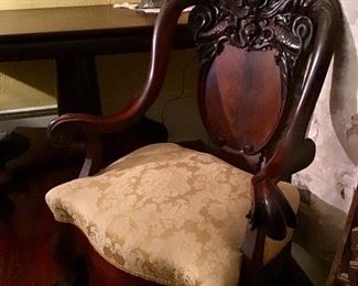 Antique Dolphin Carved Chair attributed to Karpen