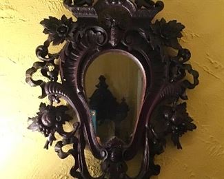 Wood carved Victorian Mirror
