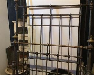 Antique Solid Brass Bed with orig Side Rails