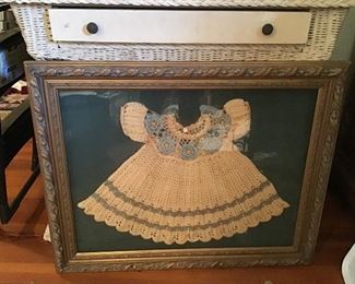 Beautifully done Framed Crochet Baby Dress
