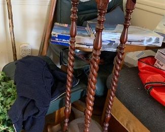 Barley Twist wood plant stand