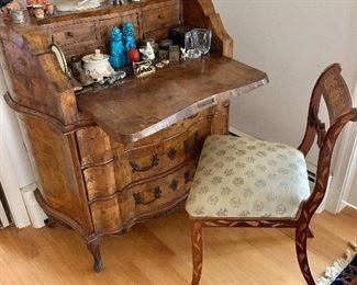 Antique desk open