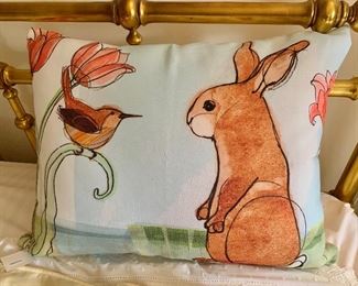 Bird and Rabbit Pillow