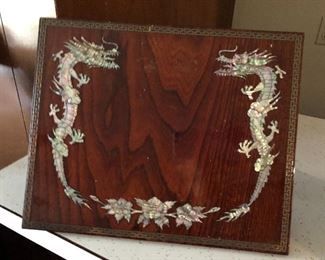 Inlaid dragon mother of pearl box