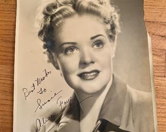 Alice Faye signed photo