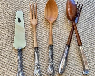 Salad Utensils - sterling handles