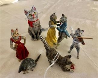 Austrian cold painted bronze cat figurines