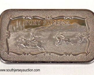  One Ounce .999 Fine Silver Pony Express Bar Mother Lode Mint

Auction Estimate $50-$100 – Located Glassware 