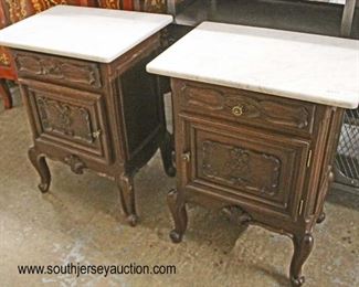  PAIR of Marble Top 1 Drawer 1 Door Country French Style Panel Sides Night Stands

Auction Estimate $200-$400 – Located Inside 