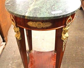 Mahogany Marble Top French Style Lamp Table with Applied Bronze

Auction Estimate $100-$300 – Located Inside

 