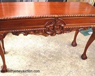 PAIR of SOLID Mahogany Chippendale Carved Ball and Claw Sofa Tables

Auction Estimate $300-$600 – Located Inside

 