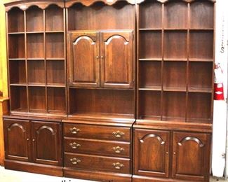 NICE SOLID Cherry “Ethan Allen Furniture” 3 Sectional Wall Unit Bookcase

Auction Estimate $200-400 – Located Inside

 