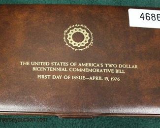 “The United States of American’s Two Dollar Bicentennial Commemorative Bill” First Day Issue – April 13, 1976

Auction Estimate $10-$25 – Located Glassware

 
