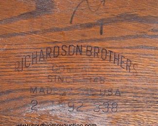 7 Piece “Richardson Brothers Furniture” Oak Dining Room Table with 4 Leave and 6 Chairs

Auction Estimate $200-$400 – Located Dock