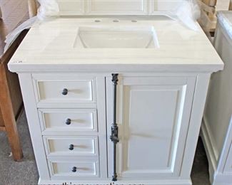 NEW 36” Marble Top 4 Drawer 1 Door Restoration Hardware Handle Bathroom Vanity with Back Splash

Auction Estimate $200-$400 – Located Inside