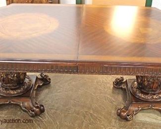 11 Piece Mahogany Banded and Inlaid Carved Double Pedestal Dining Room Table with 10 Dining Room Chairs and (2) 18” Leaves – Table 83” Long without Leaves with Leaves 119”

Auction Estimate $400-$800 – Located Inside