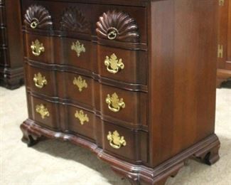  SOLID Mahogany “Heirloom Collection” Shell Carved Block Front bracket Foot Bachelor Chest

Auction Estimate $300-$600 – Located Inside 