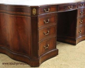 IMG_7198 auction IMG_7199 auction

BEAUTIFUL “Maitland Smith Furniture” 3 Part Burl Mahogany Banded Leather Top Partners Desk –

Very Good Condition

Auction Estimate $700-$1500 – Located Inside 