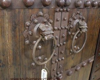  FANTASTIC Antique Style Asian 2 Door Cabinet with Highly Ornate Iron Foo Dog Handles and Lock

Auction Estimate $300-$600 – Located Inside 