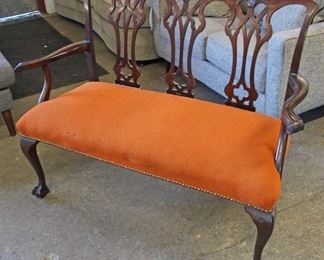  Mahogany Ball and Claw Carved Tacked Upholstered Chippendale Style Bench

Auction Estimate $100-$300 – Located Inside 