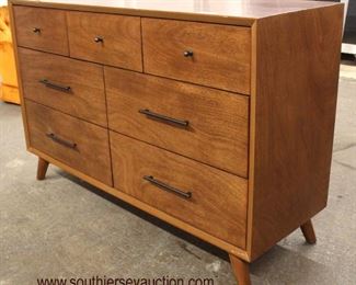  NEW PAIR of Mid Century Design Walnut 3 over 4 Drawer Low Chest

Auction Estimate $200-$400 each– Located Inside 
