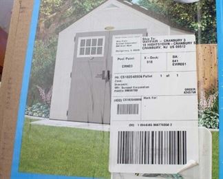  NEW “Suncast Tremont” Plastic Shed Model # BMS8700 (2 Box Kit)

approximately 8’4”x7’x2”x8’4” outside and 7’7”x6’9”x8’4” inside

Auction Estimate $200-$400 – Located Field 