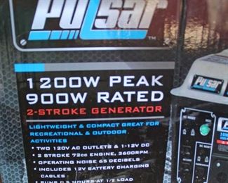  “Pulsar” 1200W Peak 900W 2-Stroke Power Generator in Box

Auction Estimate $100-$200 – Located Field 