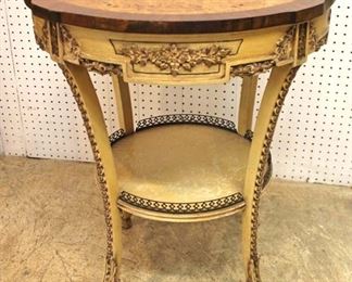  French Painted Frame and Carved Highly Inlaid Banded Rosewood Top Parlor Table

Auction Estimate $200-$400 – Located Inside 