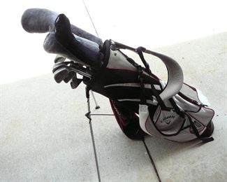 Callaway golf bag with Ping clubs and a Big Bertha Driver