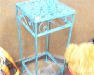 Small metal Turquoise Garden stand