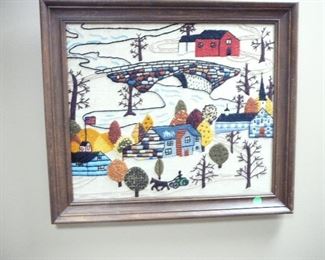 Grandma Moses inspired Textile Picture