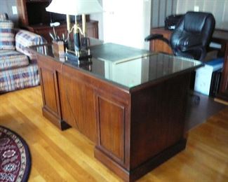 Walnut double pedestal executive Desk