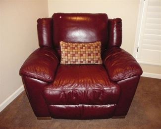 Burgundy Leather recliner by Natuzzi