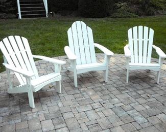 3 wooden Adirondack Chairs