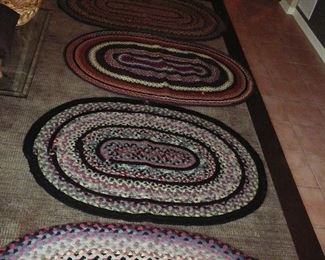 6 Antique braided rugs