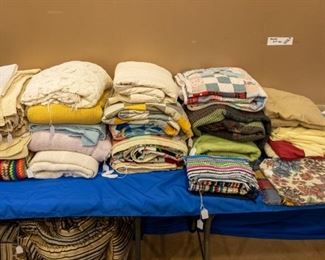 Quilt blocks, blankets, place mats, napkins, towels, sheets, etc.