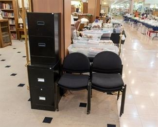 We have 5 Versa stack-able chairs, and two filing cabinets.