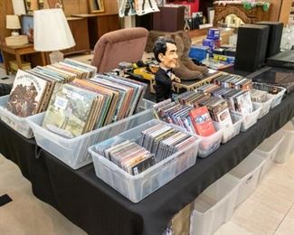 CD's, DVD's, and records.