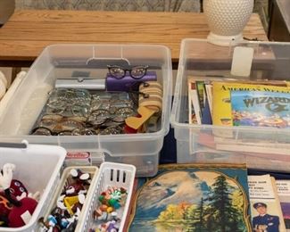 Vintage glasses, books, and more.