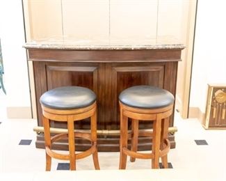 NICE - in excellent condition - like new - Island and two stools. The back of the island is just as nice as the front! Lots of storage!