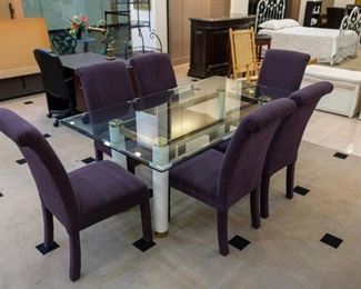 NICE glass dining table and 6 chairs.