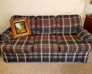 Plaid print sofa sleeper - full