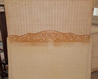 White wash wicker twin headboard/footboards